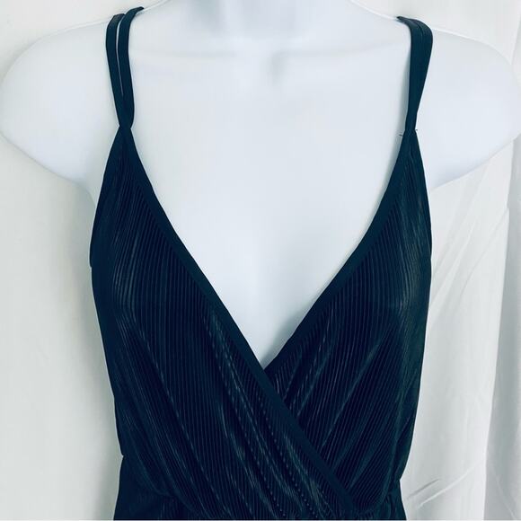 ASOS Sheer Pleated Black Maxi Dress Size 2 - Picture 3 of 11